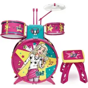 Barbie - Bateria Infantil Fabulosa - Presente Criativo para Menina de 2 Anos