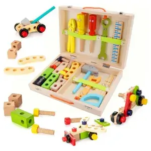 Ferramentas Madeira Construção Kits Infantil Montessori Brinquedos - Presente Criativo para Menina de 2 Anos