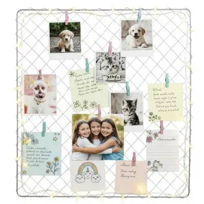 Painel Aramado para Fotos e Recados - Presente Genial